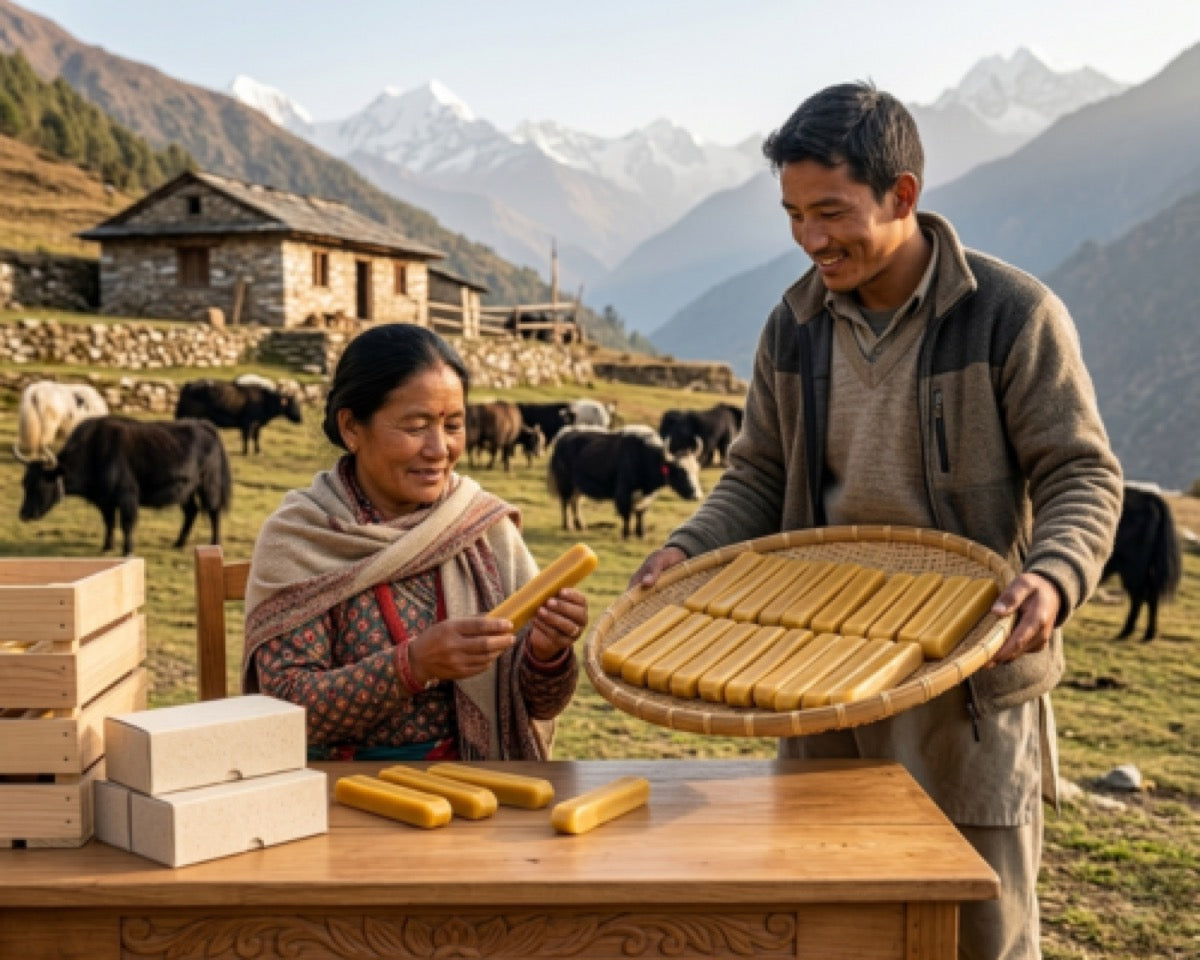 Traditional churpi preparation