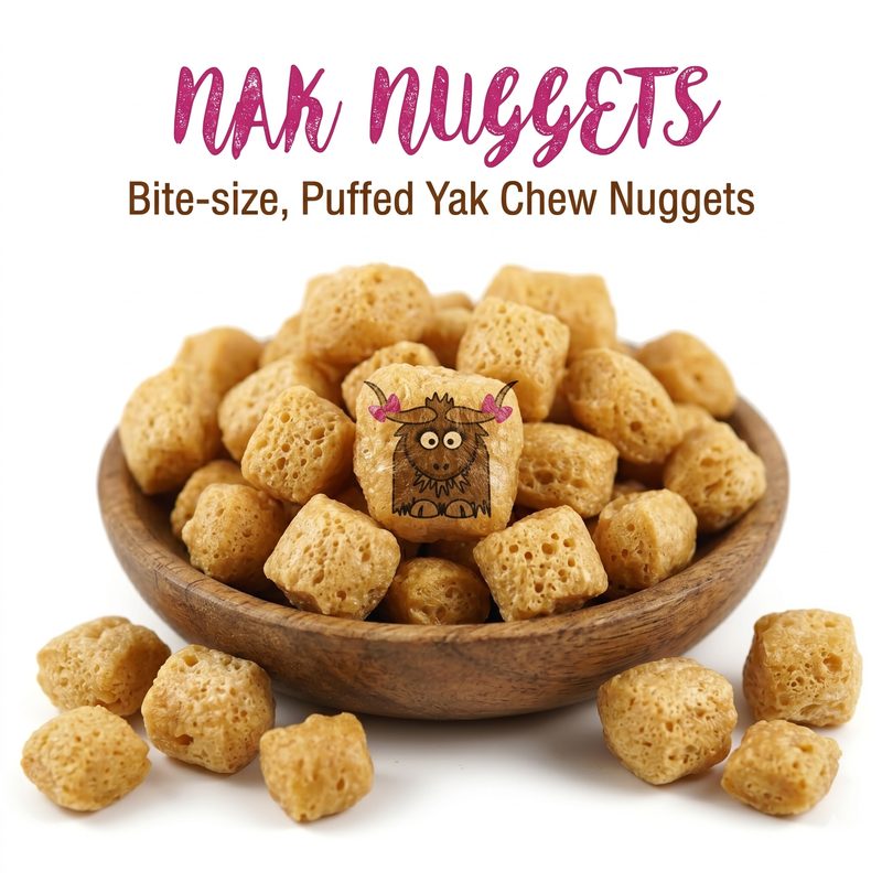 Bite-size puffed Nak Nuggets